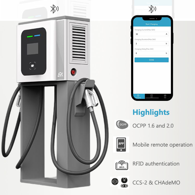 High Power DC EV Charging Station 30KW 60KW With CCS CHAdeMO Dual Plugs